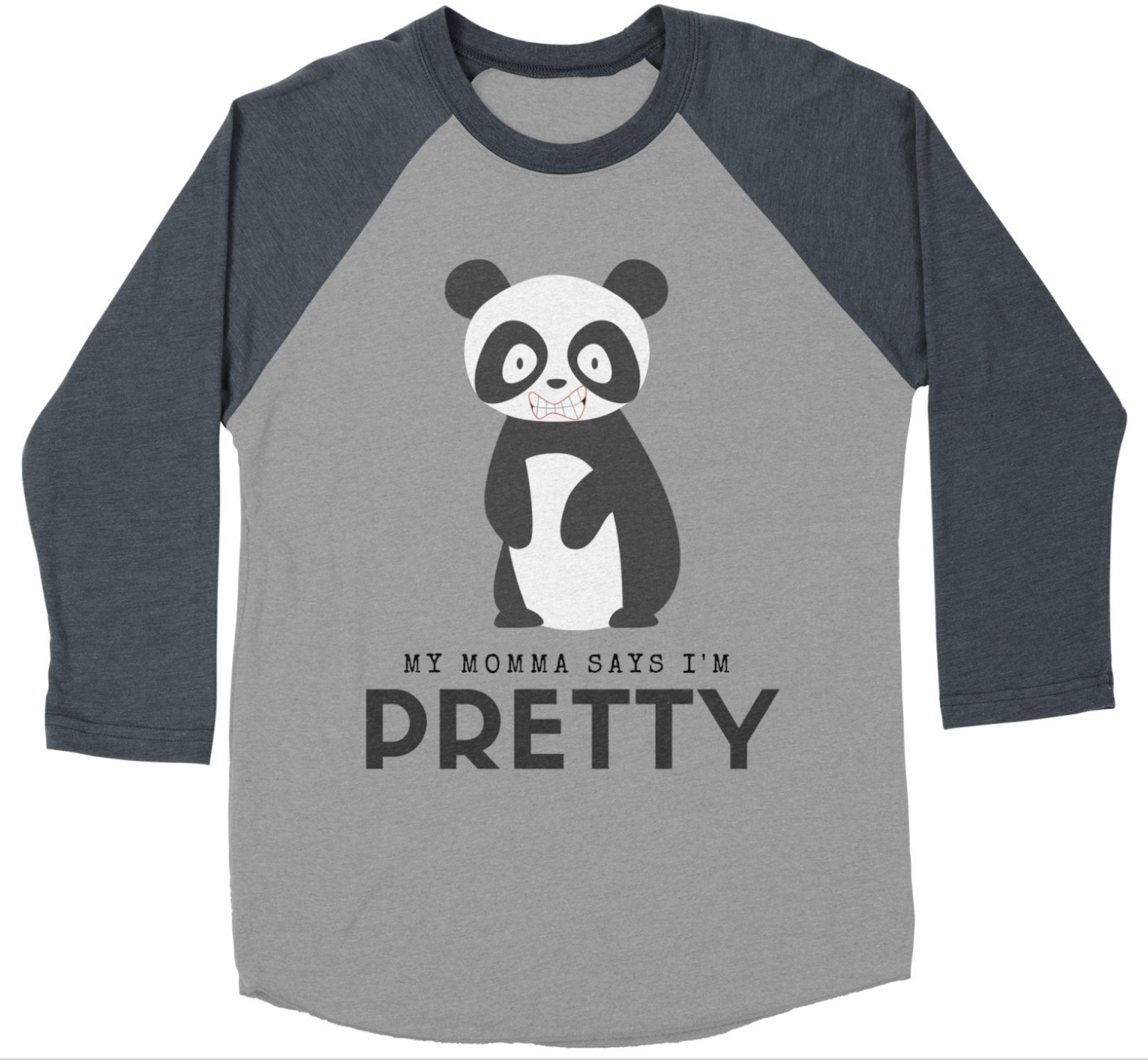 "Momma says I'm Pretty" Panda Baseball T-Shirt - IG Studio
