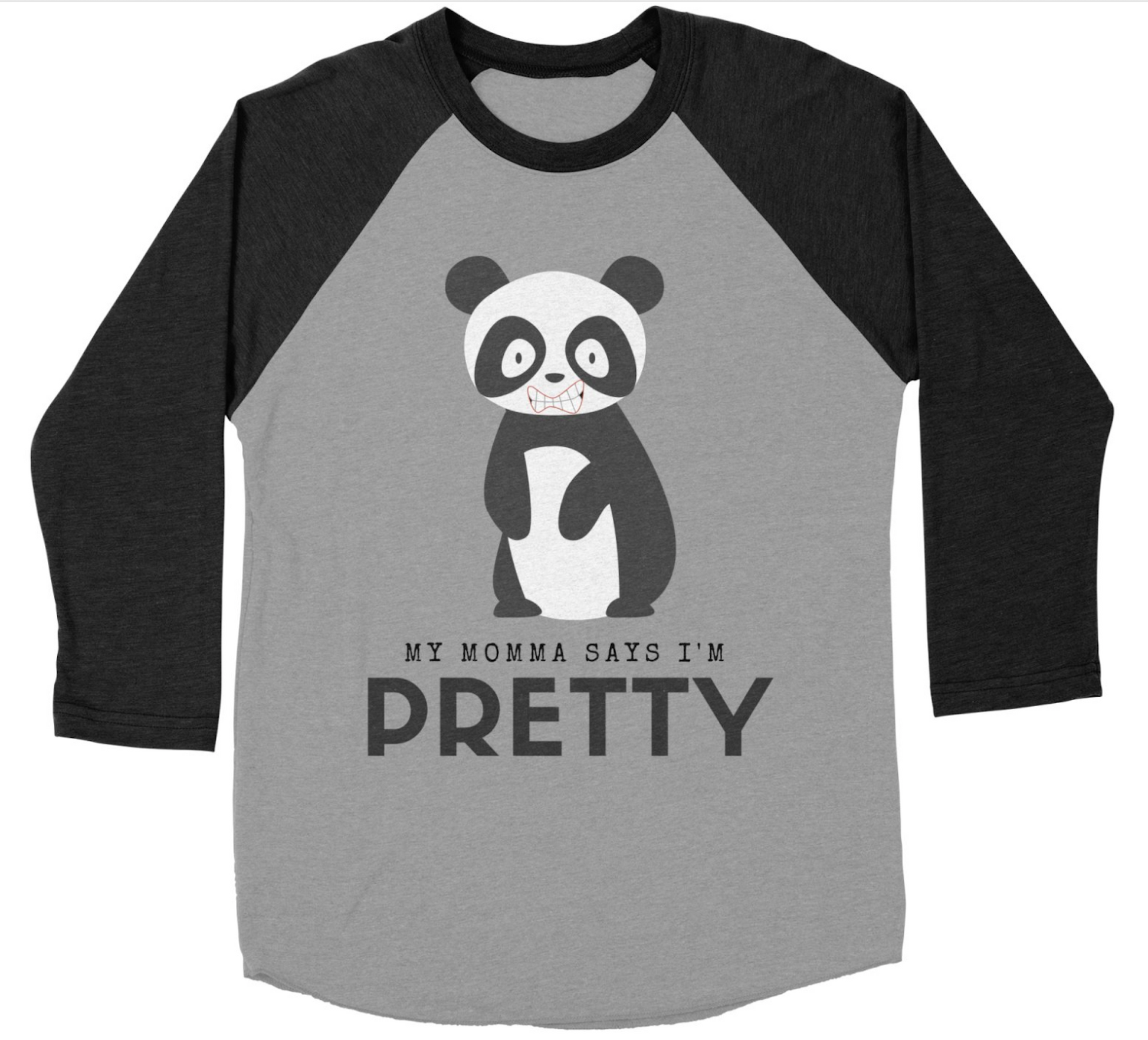 "Momma says I'm Pretty" Panda Baseball T-Shirt - IG Studio