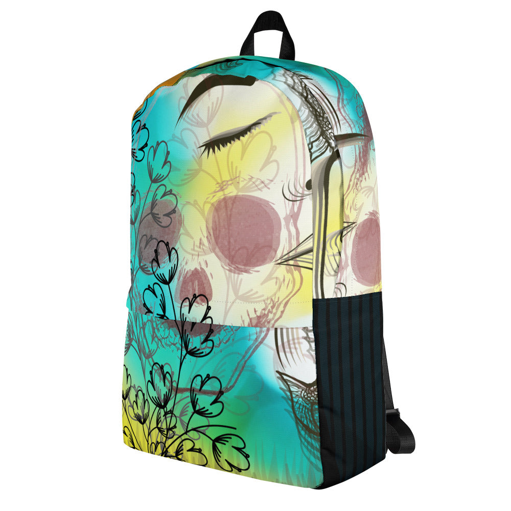 "Spring Graffiti" Multi-Pocket Laptop Backpack