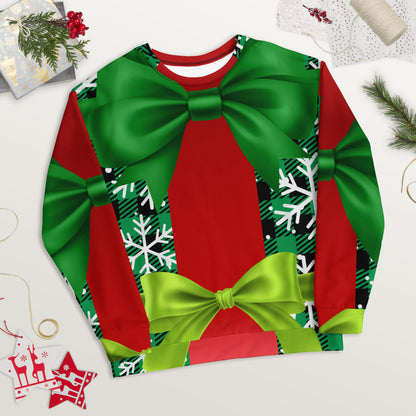 "Wrapped with a Bow" Holiday Ugly Sweater (Christmas)